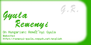 gyula remenyi business card